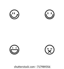Face emotions vector icon set