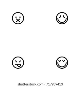 Face emotions vector icon set