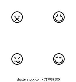 Face emotions vector icon set
