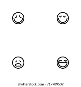 Face emotions vector icon set