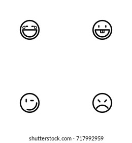 Face emotions vector icon set
