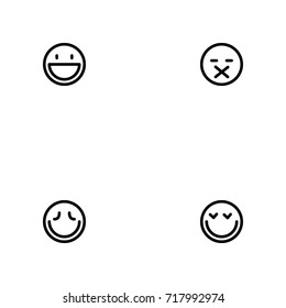 Face emotions vector icon set