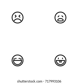 Face emotions vector icon set