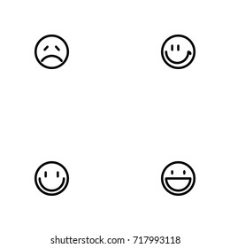 Face emotions vector icon set