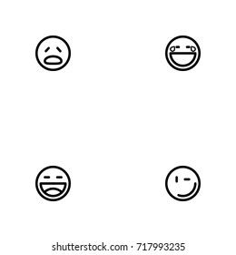 Face emotions vector icon set