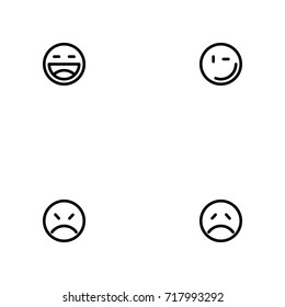 Face emotions vector icon set