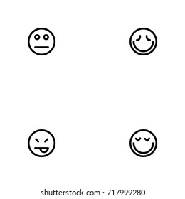 Face emotions vector icon set