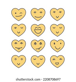 Cara expectativas emoticono ilustración vectorial aislada en fondo blanco