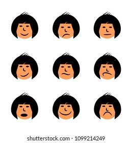 
The face expresses emotions. Vector image