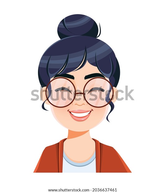 Face Expression Beautiful Woman Laughing Emotion Stock Vector (Royalty ...