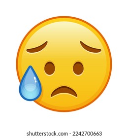 Face with an expression of disappointment and relief Large size of yellow emoji smile