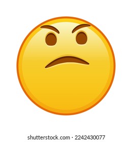 Cara con una expresión de disgusto Gran tamaño de sonrisa emoji amarilla