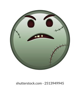 Face with an expression of displeasure Large size of zombie halloween emoji