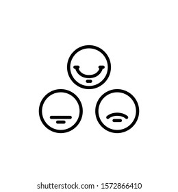Face Expression Emotion Icon Line Vector