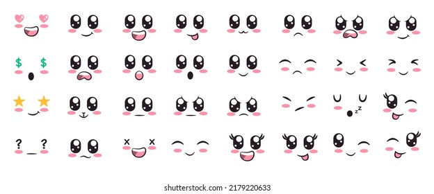 Face expression feeling emoticon facial emoji design set collection of many emotion in vector illustration