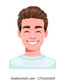 Face Expression Handsome Young Man Laughing Stock Vector (Royalty Free ...