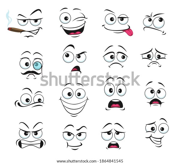 Expression Faciale Icones Vectorielles Isolees Humoristique Image Vectorielle De Stock Libre De Droits