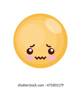face expression kawaii isolated vector illustration design vector illustration design