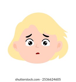 face expression kids element design character. cute kid face expression emoji emoticon.