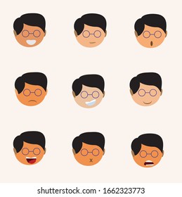 expresión de cara imágenes masculinas diseño vectorial