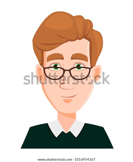 Face Expression Man Glasses Blond Hair Stock Vector Royalty Free