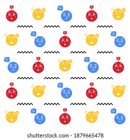 Face expression pattern design. Easy to edit with vector file. Can use for your background and illustration. Especially for express your feeling.
