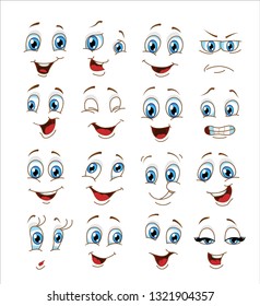 face expression set. vector illustration emoticon cartoon.