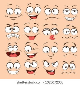 face expression set. vector illustration emoticon cartoon.