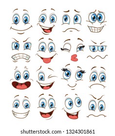 face expression set. vector illustration emoticon cartoon.