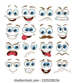 face expression set. vector illustration emoticon cartoon.