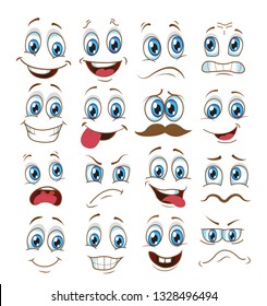 face expression set. vector illustration emoticon cartoon.