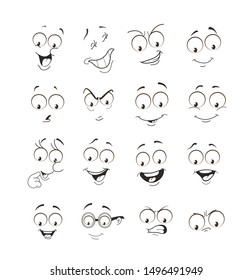 face expression set. vector illustration emoticon cartoon
