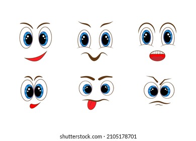 face expression set. vector illustration emoticon cartoon.