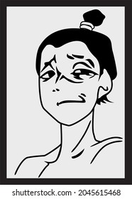 face expression in vector art style