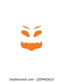 Face expression vector, Halloween face expression isolated on white background. 