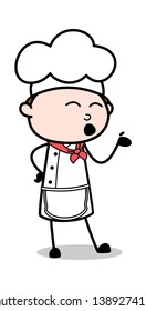 Face Expression While Talking - Cartoon Waiter Male Chef Vector Illustration