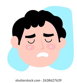 Face expression woman and man cartoon character