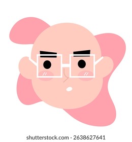 Face expression woman and man cartoon character