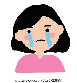 Face expressions of cute black hair woman