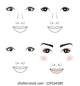 face with eyes and mouth background. vector illustration