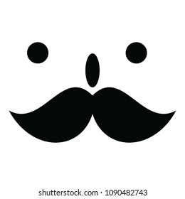 Face Eyes Mustache.Vector
