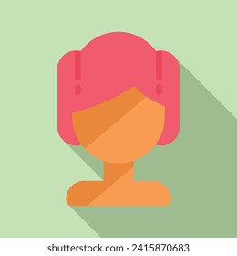 Face fashion head icon flat vector. Wavy lady. Cranium trend fashion