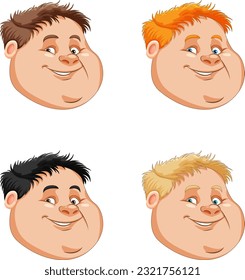 Face of fat boy cartoon illustration