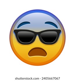 Face in fear with sunglasses Large size of yellow emoji smile