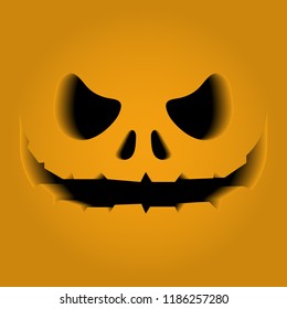 Face features carved on a pumpkin. The volume, 3D. Horror, fear, panic. Halloween. The black gap. 10 eps