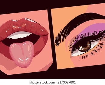 face female close up, set