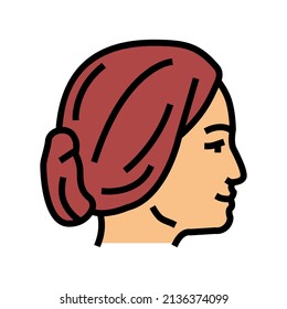 face female color icon vector. face female sign. isolated symbol illustration
