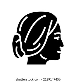 face female glyph icon vector. face female sign. isolated contour symbol black illustration