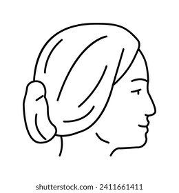 face female line icon vector. face female sign. isolated contour symbol black illustration
