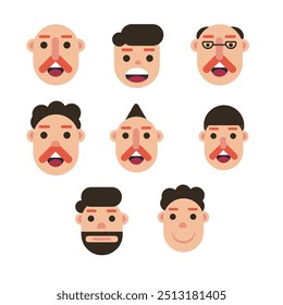 Face Flat Character Set - Colored